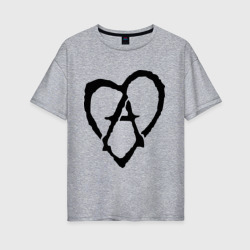 Женская футболка хлопок Oversize Анархия в сердце