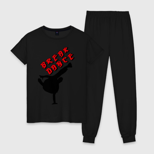 Женская пижама хлопок Break dance, цвет черный