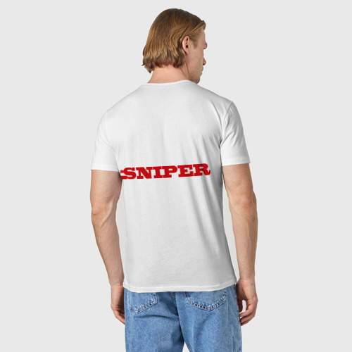 Мужская футболка хлопок TF2: Sniper, цвет белый - фото 4