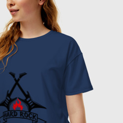 Женская футболка хлопок Oversize Hard rock - фото 2