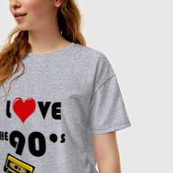 Женская футболка хлопок Oversize i love 90\'s - фото 2