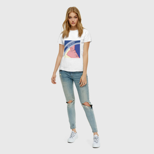 Женская футболка хлопок Дагестан беломор, цвет белый - фото 5