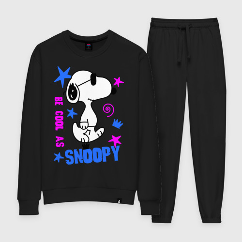 Женский костюм хлопок с принтом Be cool as Snoopy, вид спереди #2