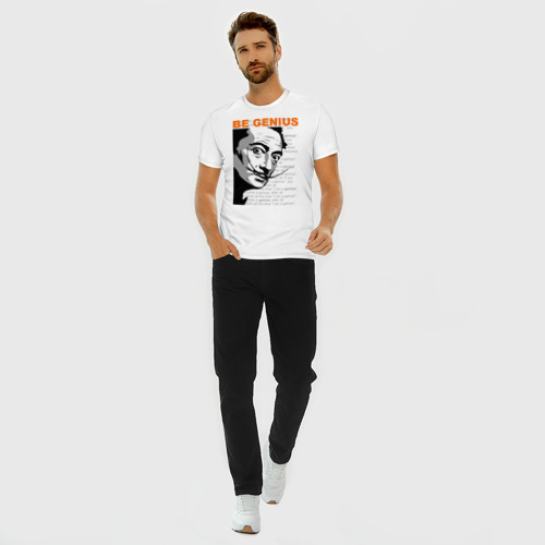 Мужская футболка хлопок Slim Сальвадор Дали, цвет белый - фото 5