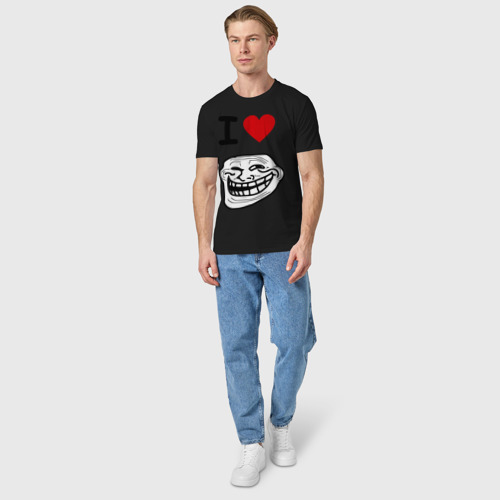 Мужская футболка хлопок Love face, цвет черный - фото 5