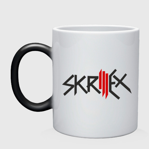 Кружка хамелеон Skrillex, цвет белый + черный