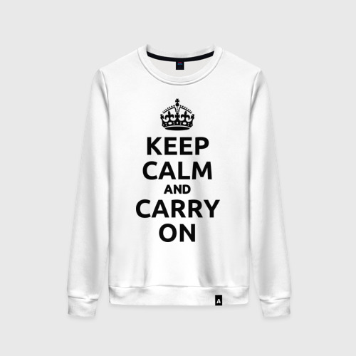 Женский свитшот хлопок Keep calm and carry on