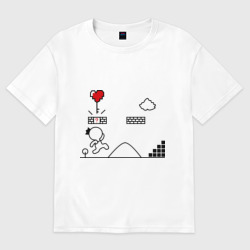 Женская футболка хлопок Oversize Как я нашел ключ к её сердцу - gamers in love
