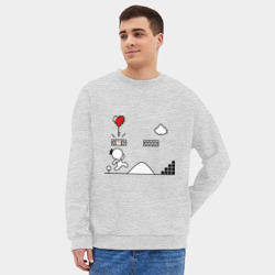 Мужской свитшот oversize без начеса хлопок Как я нашел ключ к её сердцу - gamers in love - фото 2