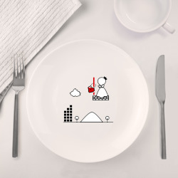 Набор: тарелка + кружка Как он нашел ключик к моему сердцу - pixel love - фото 2