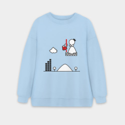 Женский свитшот oversize без начеса хлопок Как он нашел ключик к моему сердцу - pixel love