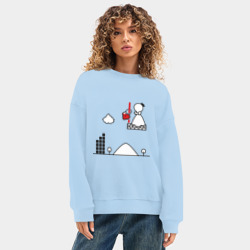 Женский свитшот oversize без начеса хлопок Как он нашел ключик к моему сердцу - pixel love - фото 2