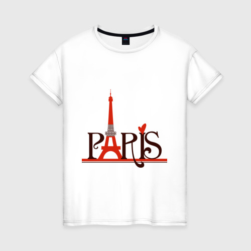 Женская футболка хлопок Обожаю Париж, цвет белый