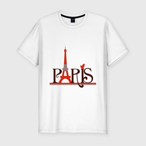 Мужская футболка хлопок Slim Обожаю Париж