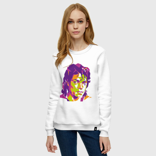 Женский свитшот хлопок Michael Jackson полноцвет - фото 3