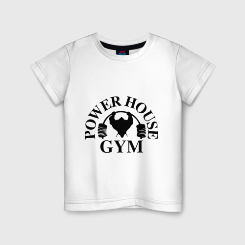 Детская футболка хлопок Power House Gym, цвет белый