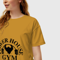 Женская футболка хлопок Oversize Power House Gym - фото 2