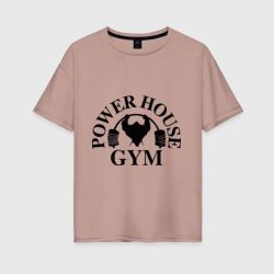 Женская футболка хлопок Oversize Power House Gym