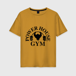 Женская футболка хлопок Oversize Power House Gym