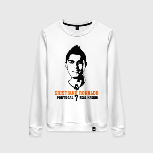 Женский свитшот хлопок Cristiano Ronaldo 7, цвет белый