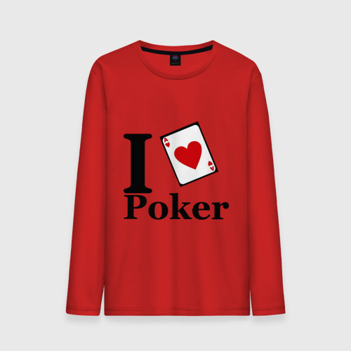 Мужской лонгслив хлопок poker love, цвет красный