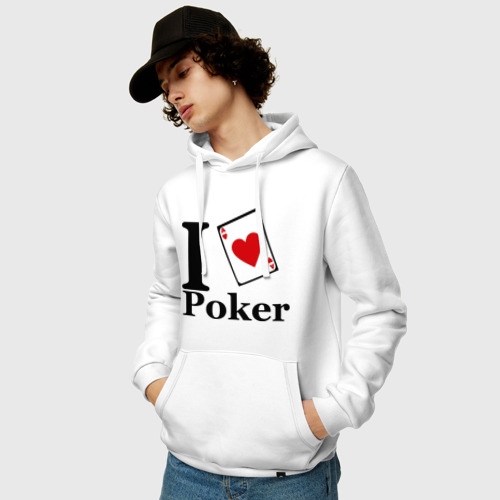 Мужская толстовка хлопок poker love, цвет белый - фото 3