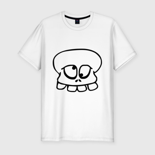 Мужская футболка хлопок Slim Crazy_Skull, цвет белый
