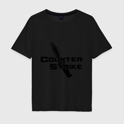 Мужская футболка хлопок Oversize Counter Strike - Контр Страйк, цвет черный