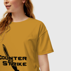 Женская футболка хлопок Oversize Counter Strike - Контр Страйк - фото 2