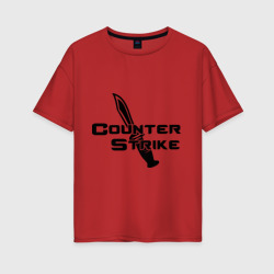 Женская футболка хлопок Oversize Counter Strike - Контр Страйк