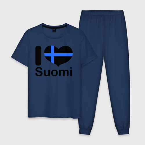 Мужская пижама хлопок Love Suomi, цвет темно-синий