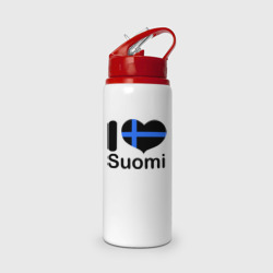 Бутылка для воды с трубочкой Love Suomi