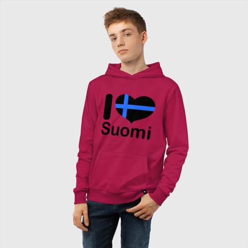 Детская толстовка хлопок Love Suomi, цвет маджента - фото 6