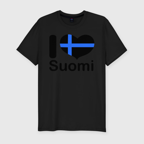 Мужская футболка хлопок Slim Love Suomi, цвет черный