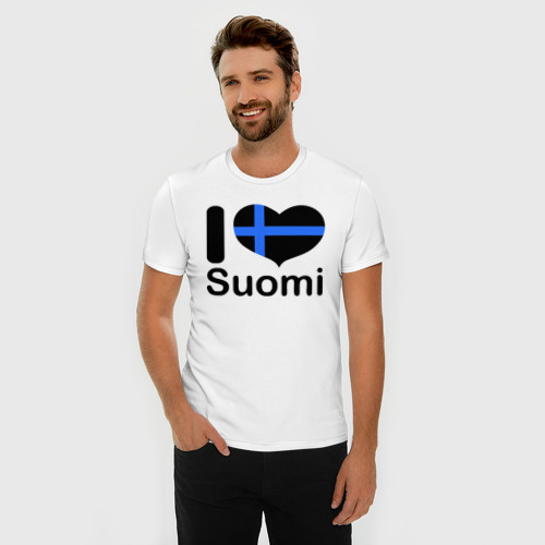Мужская футболка хлопок Slim Love Suomi, цвет белый - фото 3