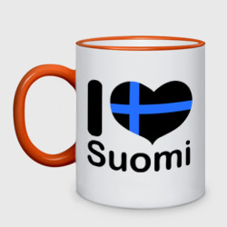 Кружка двухцветная Love Suomi