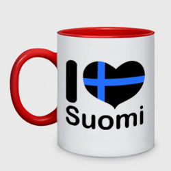 Кружка двухцветная Love Suomi