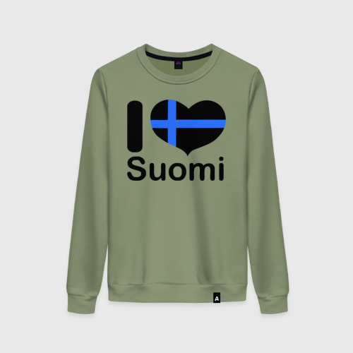 Женский свитшот хлопок Love Suomi, цвет авокадо