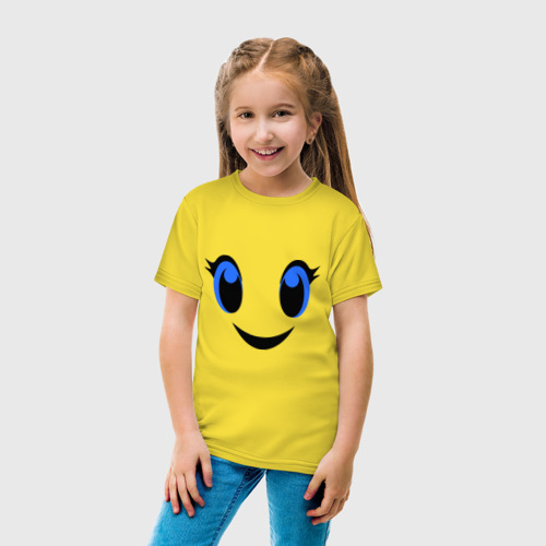 Детская футболка хлопок Милое личико улыбается, цвет желтый - фото 5