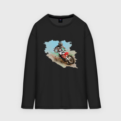 Женский лонгслив oversize хлопок MOTO X