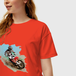 Женская футболка хлопок Oversize MOTO X - фото 2