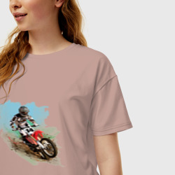 Женская футболка хлопок Oversize MOTO X - фото 2