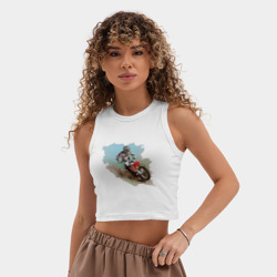 Женская укороченная майка-топ хлопок MOTO X - фото 2