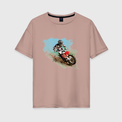 Женская футболка хлопок Oversize MOTO X