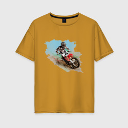 Женская футболка хлопок Oversize MOTO X