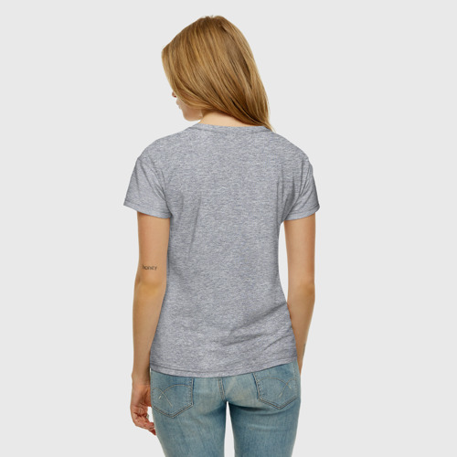Женская футболка хлопок На байке классно, цвет меланж - фото 4