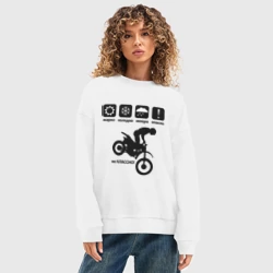 Женский свитшот oversize без начеса хлопок На байке классно - фото 2