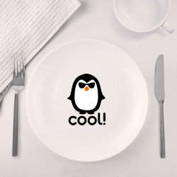 Набор: тарелка + кружка Стильный клевый крутой пингвин - фото 2