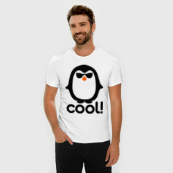 Мужская футболка хлопок Slim Стильный клевый крутой пингвин - фото 2