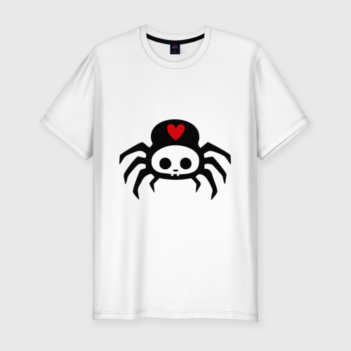 Мужская футболка хлопок Slim Spider-Skull, цвет белый